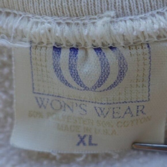 Botanical Bird Print Sweatshirt by Artist Cyndy Callog 1992 XL Pullover - Picture 6 of 7